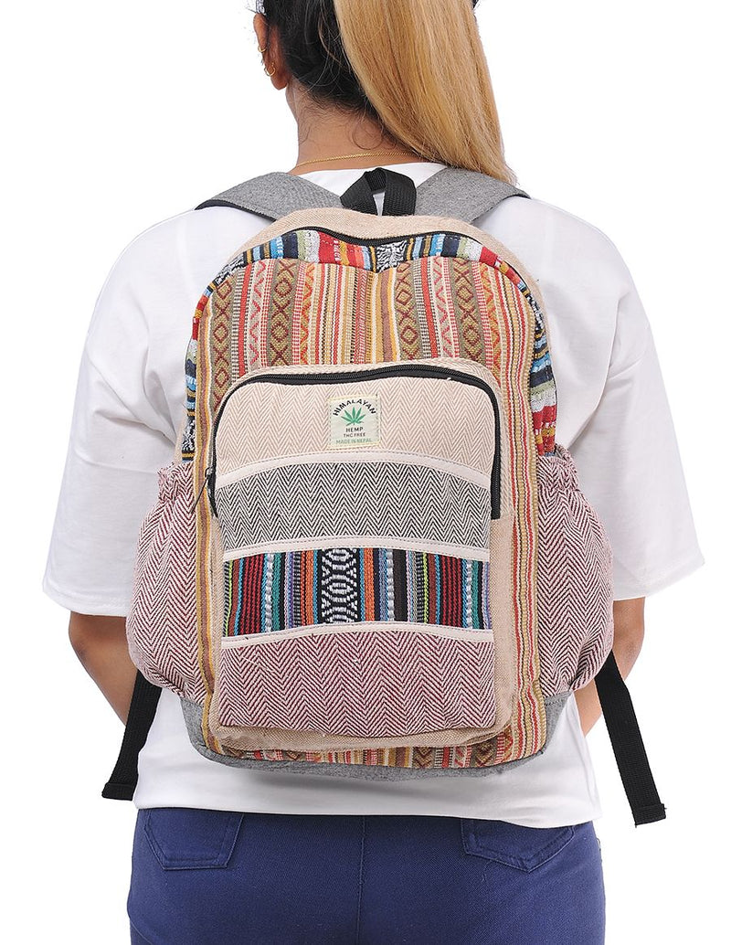 Multi-color Jacquard & Hemp Backpack – Ethno Earth