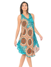 Mandala Print Umbrella Dress