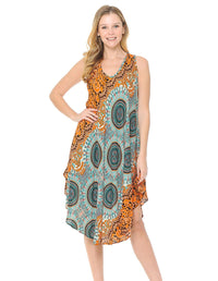 Mandala Print Umbrella Dress