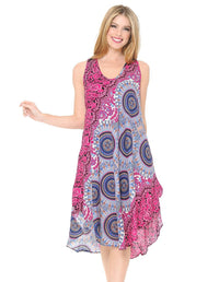 Mandala Print Umbrella Dress