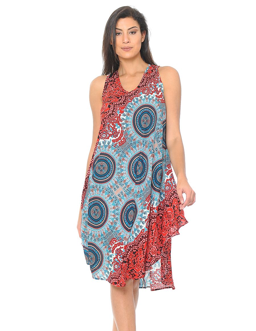 Mandala Print Umbrella Dress