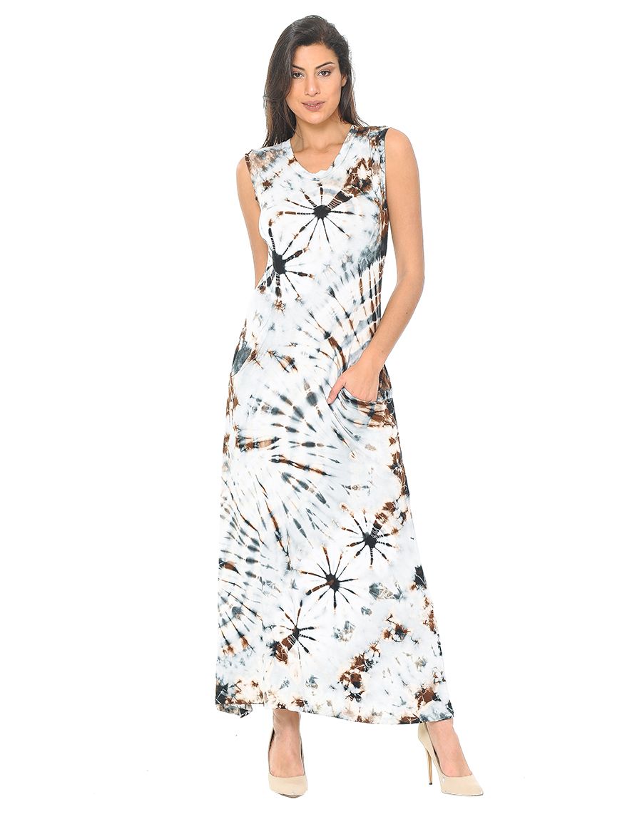 White Tie Dye Maxi Dress