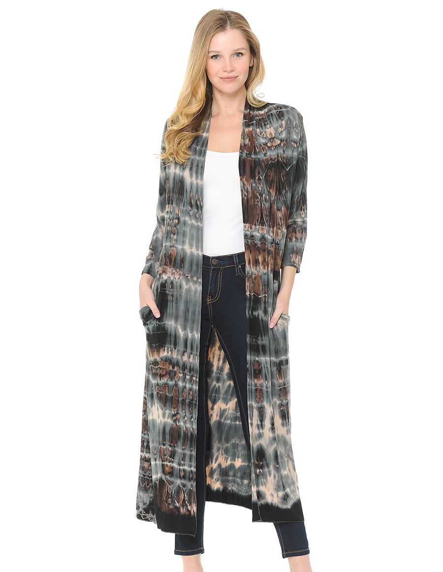 Grey Tie Dye Duster