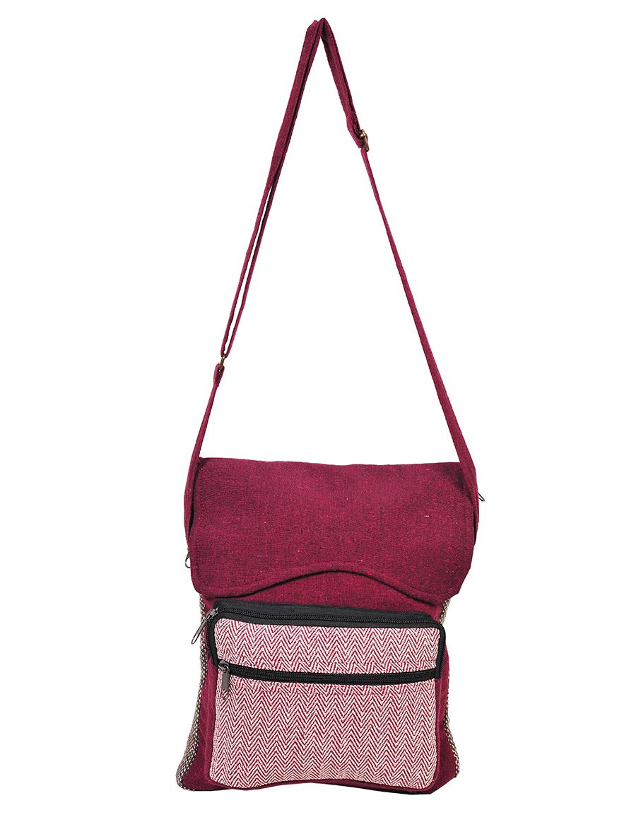 Cotton and Hemp Flap Messenger Bag