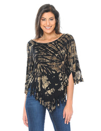 Mudmee Tie Dye Fringe Poncho