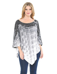 Black White Tie Dye Poncho