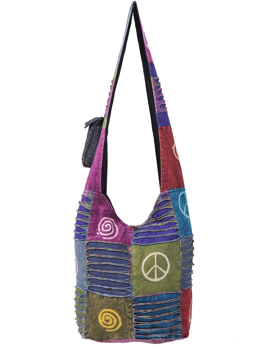 Peace & Spirals Hobo Bag